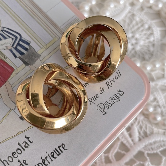 Vintage GIVENCHY Huge Swirl Twist Knot Earrings - Picture 2 of 8